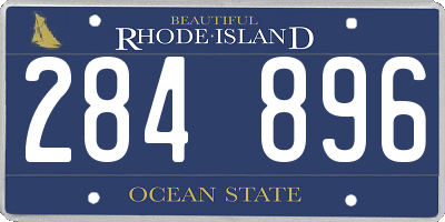 RI license plate 284896