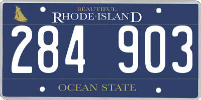 RI license plate 284903
