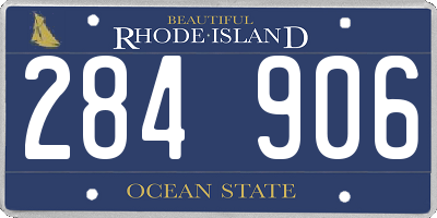 RI license plate 284906