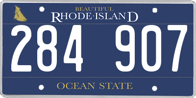 RI license plate 284907