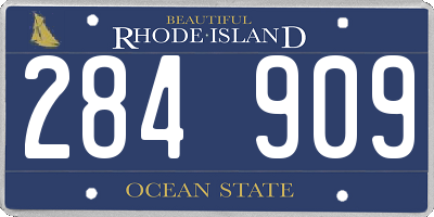RI license plate 284909