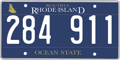 RI license plate 284911