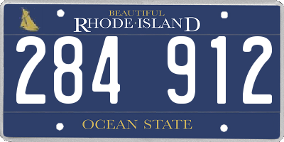 RI license plate 284912