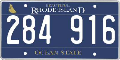 RI license plate 284916