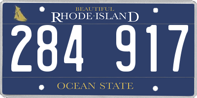 RI license plate 284917
