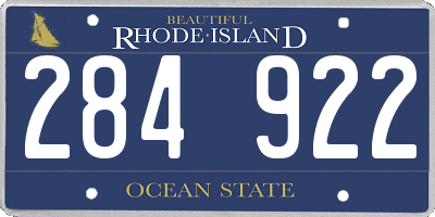 RI license plate 284922
