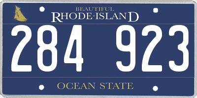 RI license plate 284923