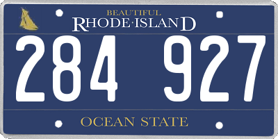 RI license plate 284927