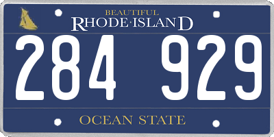 RI license plate 284929