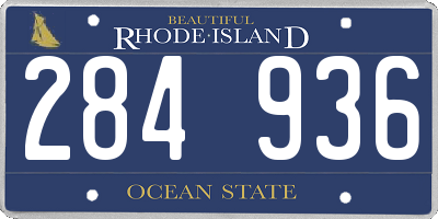 RI license plate 284936