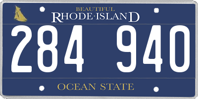 RI license plate 284940