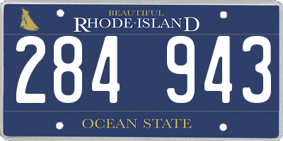 RI license plate 284943