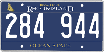 RI license plate 284944