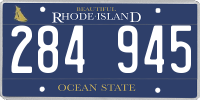 RI license plate 284945