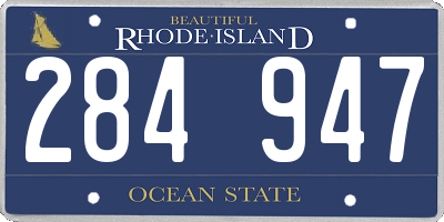 RI license plate 284947
