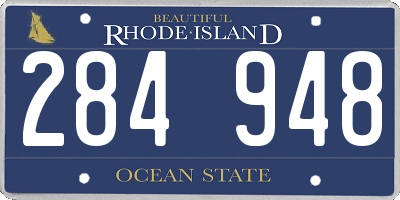 RI license plate 284948