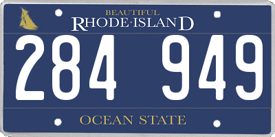 RI license plate 284949