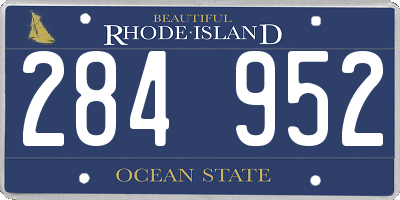 RI license plate 284952
