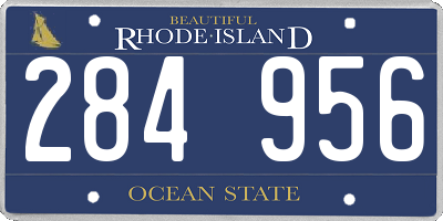 RI license plate 284956