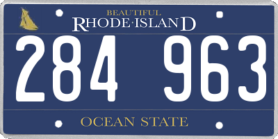 RI license plate 284963