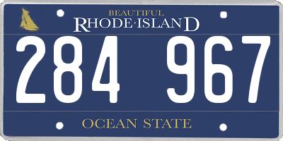 RI license plate 284967