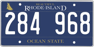 RI license plate 284968