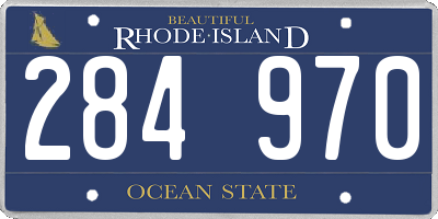 RI license plate 284970