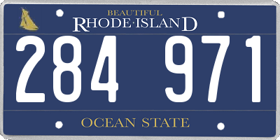 RI license plate 284971