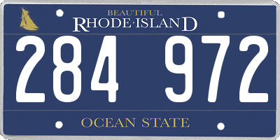 RI license plate 284972