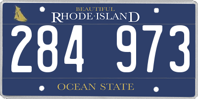 RI license plate 284973