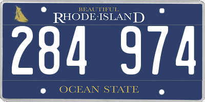 RI license plate 284974