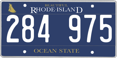 RI license plate 284975