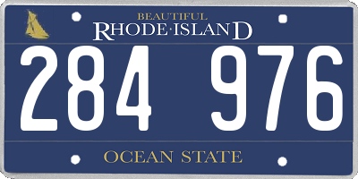 RI license plate 284976