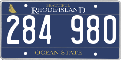 RI license plate 284980