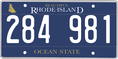 RI license plate 284981