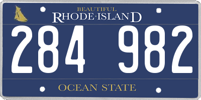 RI license plate 284982