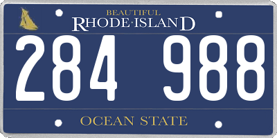 RI license plate 284988