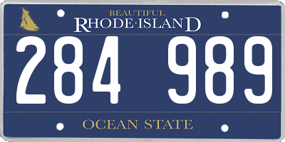 RI license plate 284989
