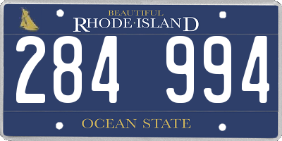 RI license plate 284994