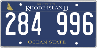 RI license plate 284996
