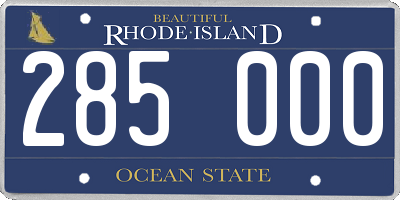 RI license plate 285000