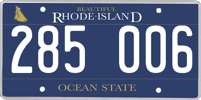 RI license plate 285006