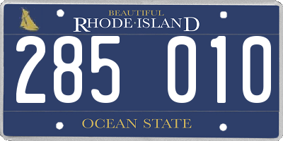 RI license plate 285010