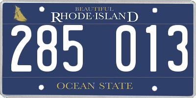 RI license plate 285013
