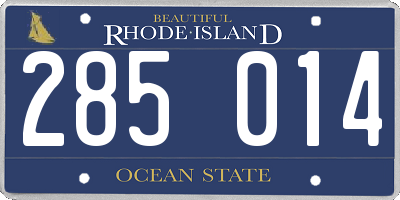 RI license plate 285014