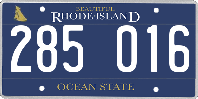 RI license plate 285016