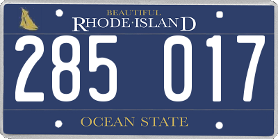 RI license plate 285017
