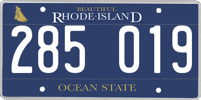 RI license plate 285019