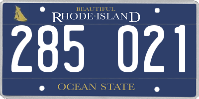 RI license plate 285021