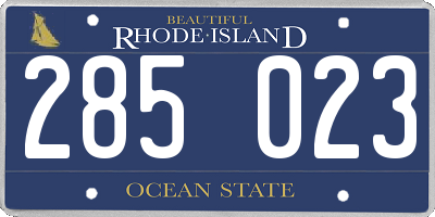 RI license plate 285023